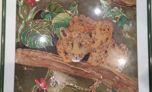 Peintures sur soie leopard